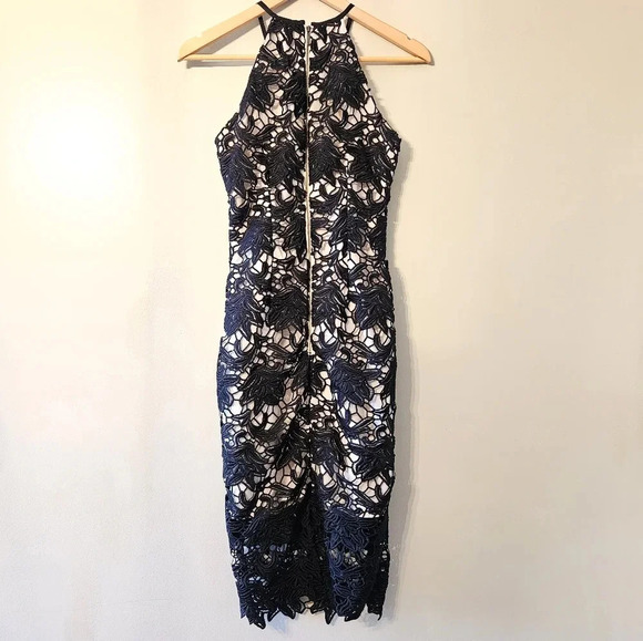 Keepsake The Label True Love Floral Halter Lace Black Cocktail Midi Dress Sz XS. - Picture 11 of 16